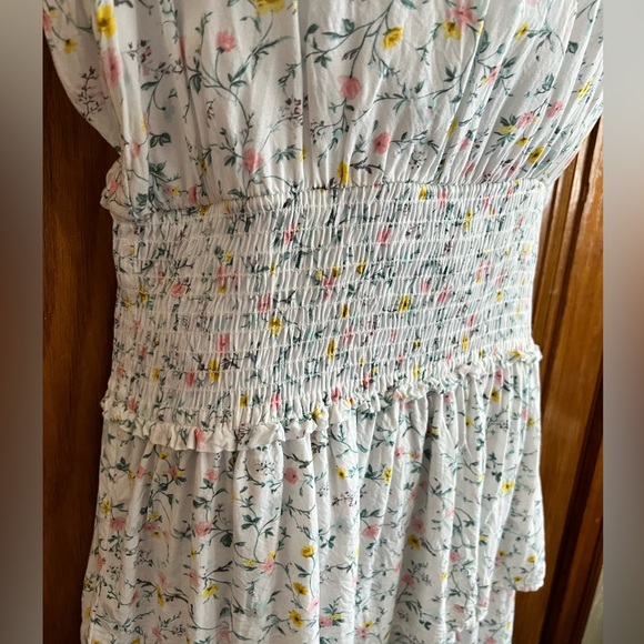 Gibsonlook THE MILLER AFFECT HIGH NECK RUFFLE DRESS size L color toscana white - Picture 8 of 16